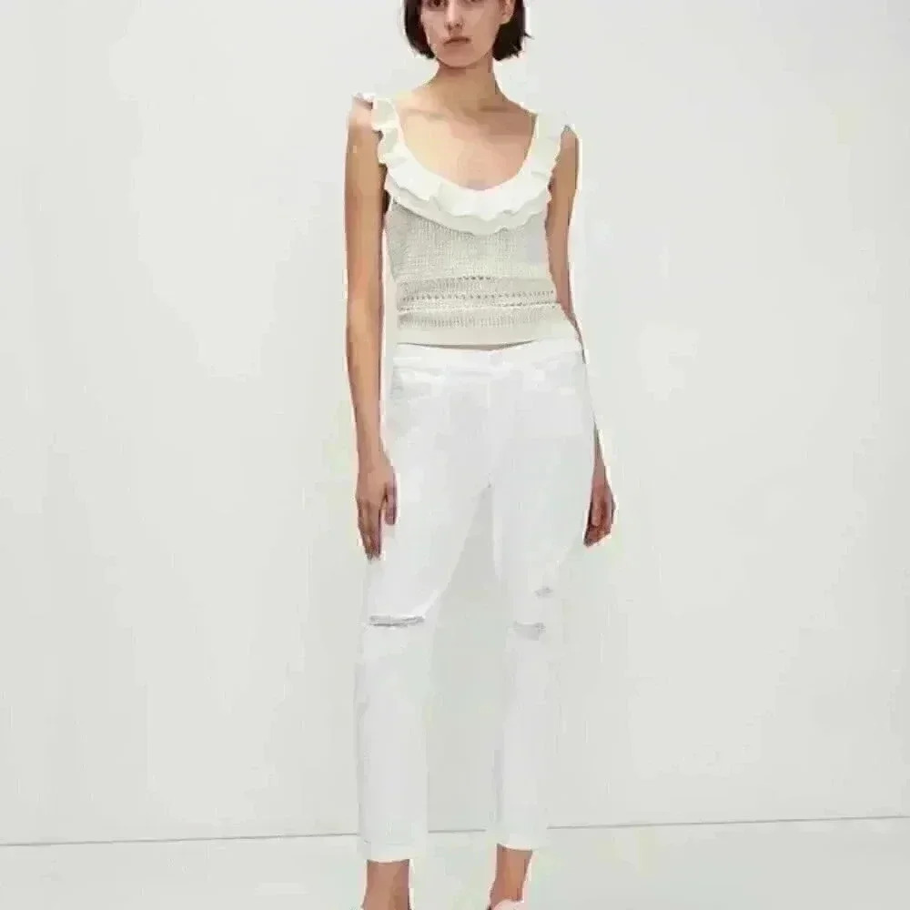 SEVEN FOR ALL MANKIND LUXE VINTAGE JOSEFINA DESTROY BROKEN TWILL.